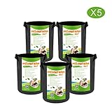 MELONFARM 5-Pack 2 Gallon Grow Bags Heavy Duty Thickened Non-Woven Plant Fabric Pots with Handles