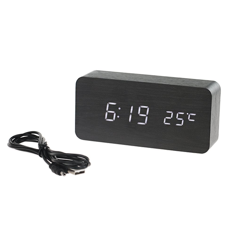 Buy Pilife Creative Modern Fashioned Digital Alarm Clock With Led Display And Voice Control Simple Decorative Silent Nightstand Clock Black Online At Low Prices In India Amazon In