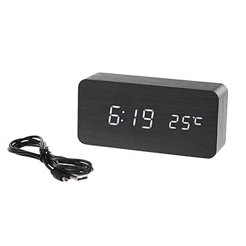 Buy Pilife Creative Modern Fashioned Digital Alarm Clock With Led Display And Voice Control Simple Decorative Silent Nightstand Clock Black Online At Low Prices In India Amazon In