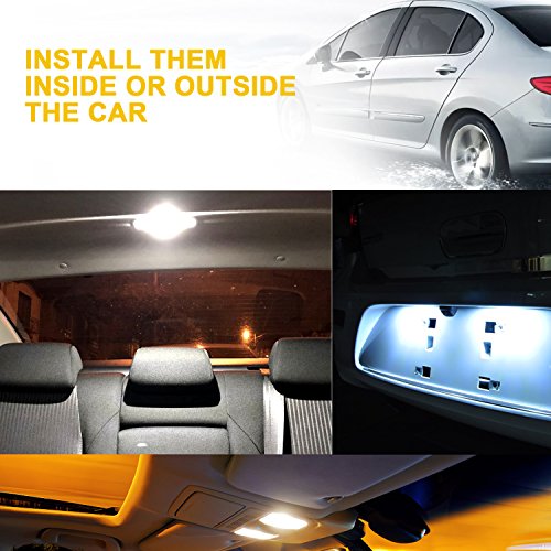 Toplus 194 LED Light Bulb, Super Bright 168 2825 W5W T10 Wedge 10-SMD 5730 Chipset LED Replacement Bulbs, 12V Car Interior Lights for Dome Map Side Marker Door Courtesy License Plate White 10-Pack