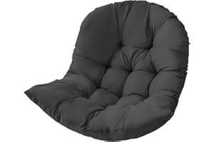 Samtiny Hammock Swing Chair Cushion, Hanging Basket Seat Cushion Pillow, Soft Hanging Egg Chair Back Cushions Pads, for Indoor and Outdoor Garden Offices (80x110cm/31.5x43.31in, Black)