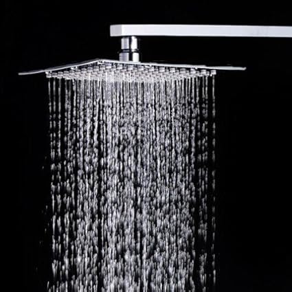 ZEYA Combo of Ultra Slim Shower 12x12 Overhead Shower and 24inches Shower Arm Combo