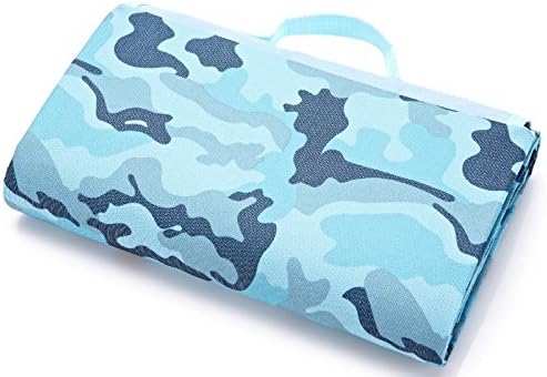 AWLS Beach blanket,Picnic Blanket Tote, nylon material, waterproof, easy to clean, can be used for picnics, camping, hiking, beach size (58 80in),Camouflage is blue ¡­