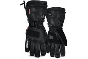 Heated Leather Gloves – Unisex Electric Winter Gloves with Rechargeable Battery 6HOUR,Geniune Leather, Waterproof & Windproof