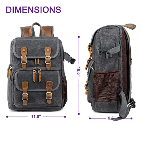 Abonnyc Camera Backpack Canvas SLR DSLR Camera Bag Backpack Large