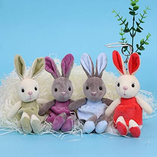 CoURTerzsl Easter Gift 1PC Soft Plush Rabbit Keychain, Cartoon Sitting Scented Key Ring Holder Bag Pendant Random Color Random Color