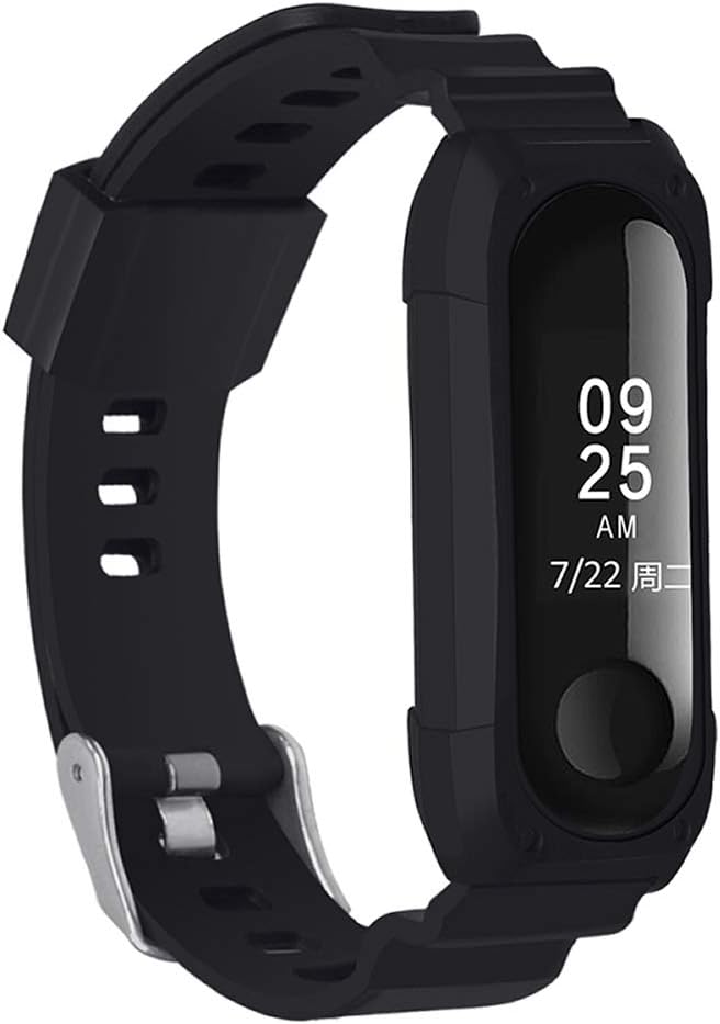 XIHAMA for Xiaomi mi band 3 / mi band 4 Straps,Women Men Silicone Replacement Band Fitness Sports Bracelet Wristband (black)
