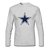 AHHACHI Mens The Rugby Team Dallas_Cowboys Logo Long Sleeve Tees XL Grey
