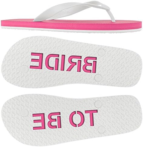 Women's Bride to BE flip Flops White