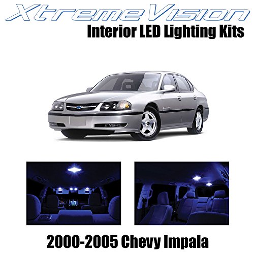 XtremeVision Chevy Impala 2000-2005 (16 Pieces) Blue Premium Interior LED Kit Package + Installation Tool Tool