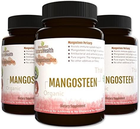 Botaniceutics Organic Mangosteen (Garcinia mangostana) Capsules - 270 Capsules - 3 Bottle Pack - 500 Mg. Contains natural Xanthones of the mangosteen rind for immune system health.