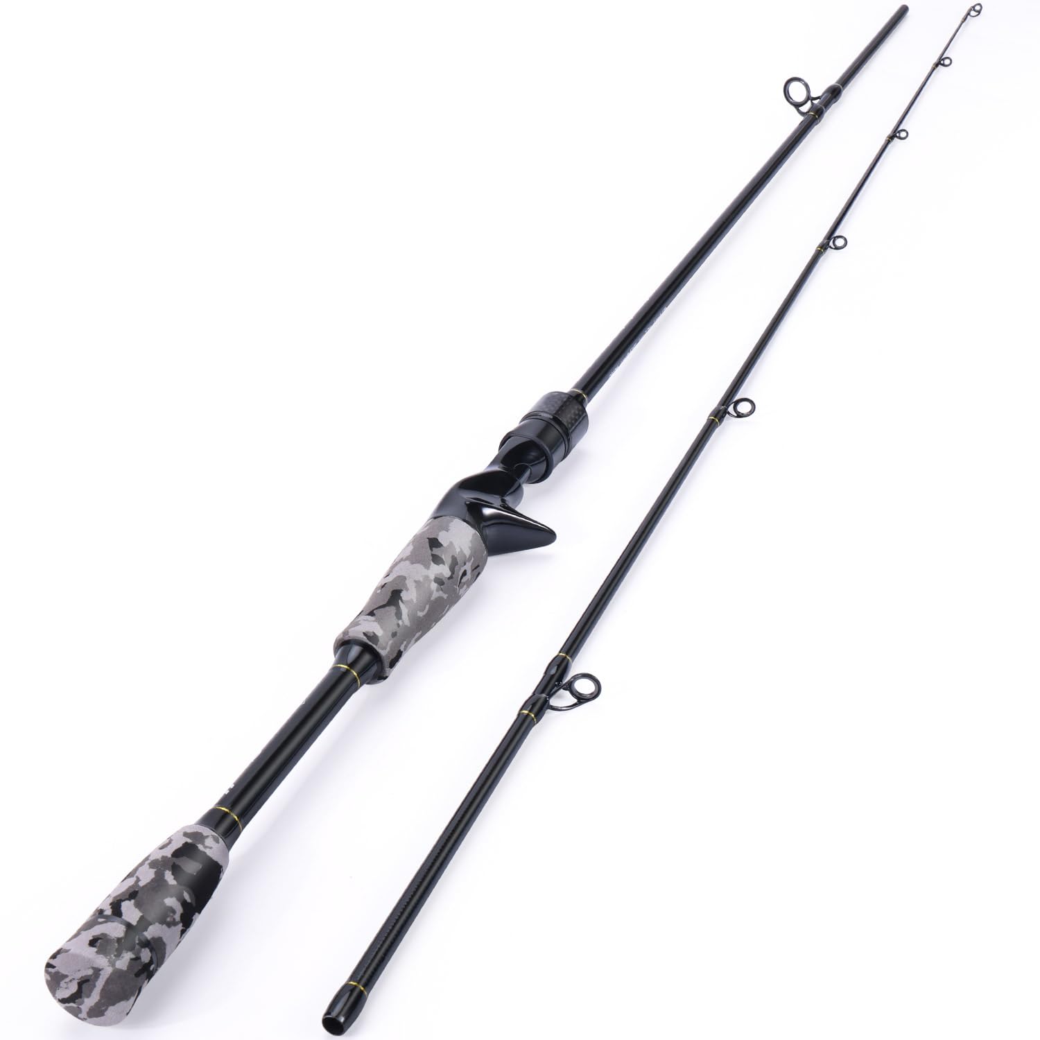 Sougayilang 2-sections Spinning Rod/Casting pole -28 Ton Carbon blank Durable Composite Spin or Bait Fishing Rods with Stainless Steel Guides for Freshwater and Sea Fishing-1.8QB-G
