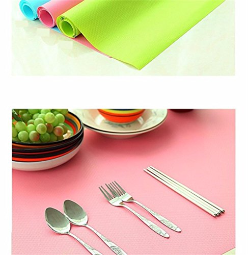 JINDIN Kitchen Shelf Liner Refrigerator Mat Can Be Cut Table Dining Anti-fouling Pad Drawer Wardrobe Cabinet Cover Roll Size 17 Inch Wide 59 Inch Long Pink