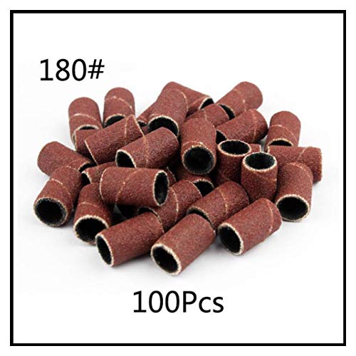 100Pcs/Pack #80#120#150#180#240 Sanding Bands Manicure Pedicure Nail Electric Drill Machine Grinding Sand Ring Bit