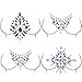 Lady Up Mermaid Breast Jewels, Body Gems Jewelry Sticker Crystals Rhinestones Face Temporary Tattoos for Party Halloween Festival, 4 PCS