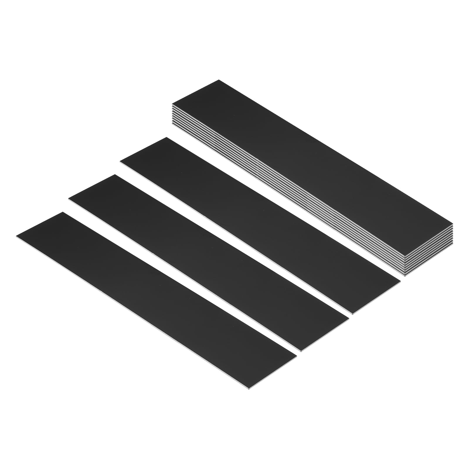 PATIKIL 10"x2" Blank Name Plates, 12 Pack Custom Engraved Name Plate Rectangle Laser Engraving Blanks for Personalized Nameplates Office Desk DIY Painting Supplies, Black, White