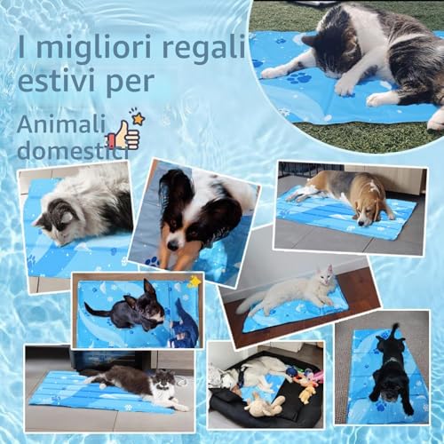 Aisuowa Cooling Mat for Dogs and Cats, Large Cooling Mat with Non-Toxic Gel, Durable and Anti-Scratch