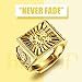 ALPS Men's Gold Ring 18K Gold Plated Luxurious Shiny DO NOT Fade Golden Rich Ring Size Adjustable (Gold Ring Wealth)