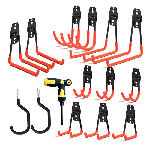 Garage Hooks Heavy Duty 15 Pack, Steel Garage Storage Hooks,Wall Mount