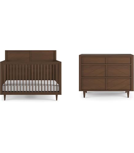 modern crib and dresser Amazon.com: Child Craft Lucas Design 4-in-1 Convertible Baby Crib Nursery  Furniture Set, Baby Bed and 3 Drawer Dresser, for Babies, Toddlers and Kids  Bedroom (2 Piece