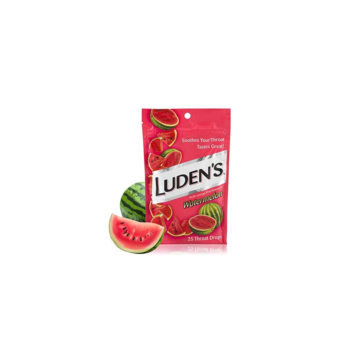 Luden’s Watermelon Cough Throat Drops Pectin Lozenge/Oral Demulcent 25