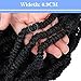 MOBOK 6packs NEW Goddess Locs Crochet Hair 14 Inch Pre-Looped Skinny River Fauxs Locs Wavy Crochet With Curly Hair In Middle And Ends (14inch, 1b#)