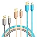 Galaxy S6/S7 Charger, HI-CABLE, Micro USB Cable (3ft+6ft+10ft) High Speed Braided Charging Cord for Samsung S6/S7/Edge, Note 4/5, Tab A E S2,Moto G4/G5 Plus, HTC, Android More (Mix Color) Pack-3