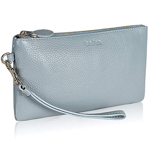 befen 100% Genuine Leather wristlet bags for women, Real Leather Ladies Wristlet Purse with Detachable Wrist Strap & Zip Closure for Evening,Holiday, Fit iPhone 8 Plus or Phone Less 6.5 Inch