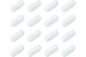 MECCANIXITY Magnetic Stirrer Mixer Stir Bar Rod 15mm/0.59" Cylinder Shape PTFE Coating Magnet White for Laboratory 16Pcs