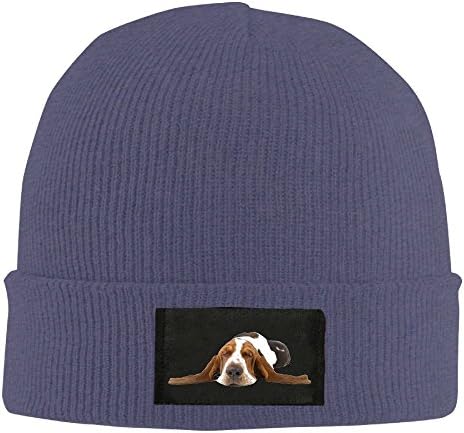 ROCHELLE AYOKO Basset Hound Dog Winter Warm Knit Hats Skull Caps Thick Cuff Beanie Hat For Men and Women