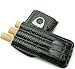 Cigar Case Travel - Cutter Included - Leather 3 Colors (Black)