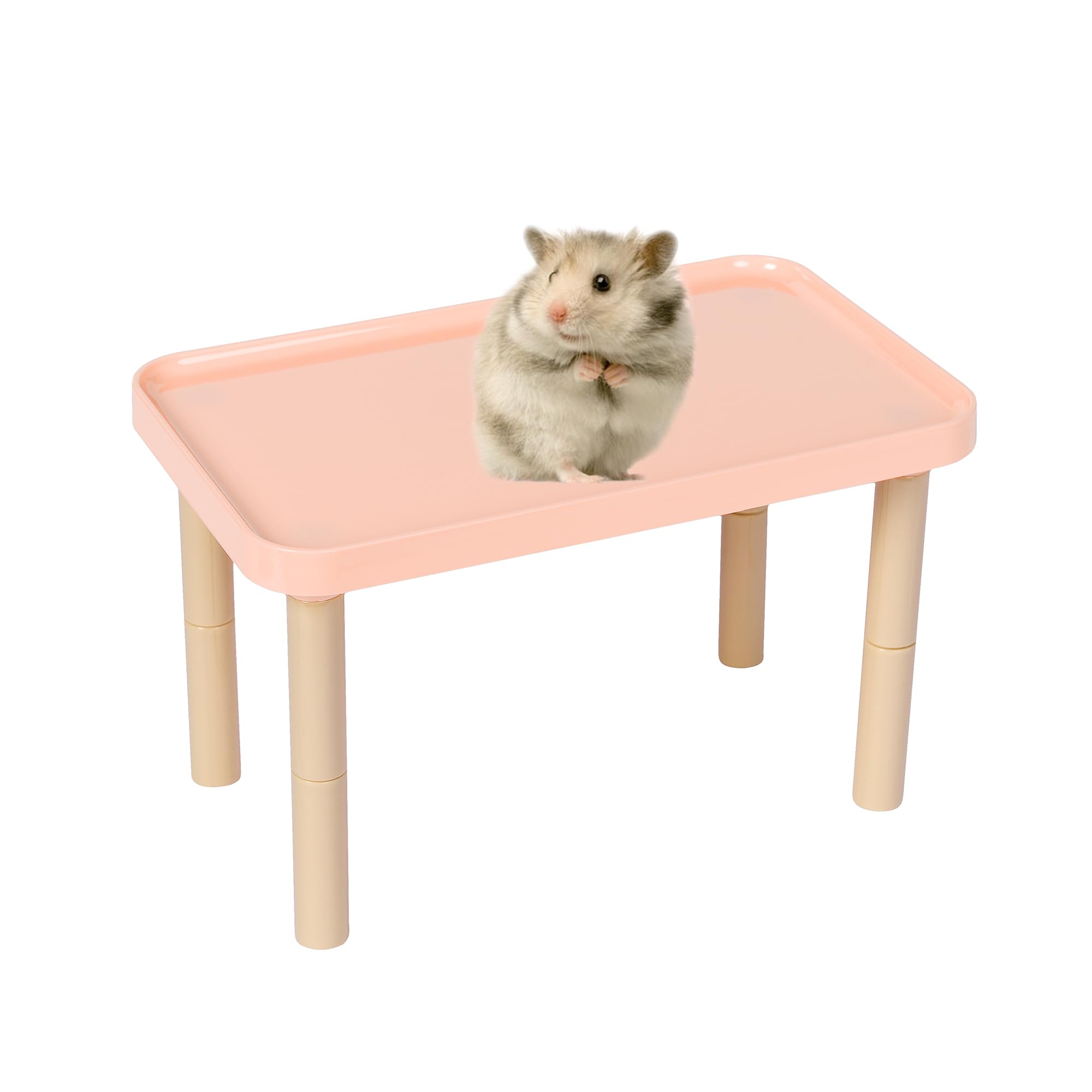 Photo 1 of tafit Hamster Platform - Cage Accessories and Play Decor for Dwarf Syrian Hamsters, Gerbils, Mice, Degus, and Other Small Pets (W9.8×L7.5×H3.5-6.1'',Pink)