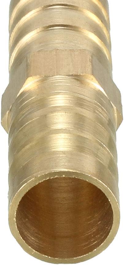 sourcing map 12mm Brass Barb Hose Fitting Straight Connector Coupler, Gold - Image 4
