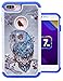 iPhone 7 Plus Case, Nuomaofly [Creative] Studded Rhinestone Crystal Bling Hybrid Armor Defender Dual Layer Protective Case Cover for Apple iPhone 7 Plus (Owl)