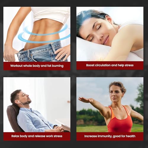 EILISON Fitpro Máquina de Ejercicios con Placa vibratoria Bandas elásticas, máquina de Drenaje linfático para Ejercicios en casa, Bienestar y recuperación (marrón, 521)