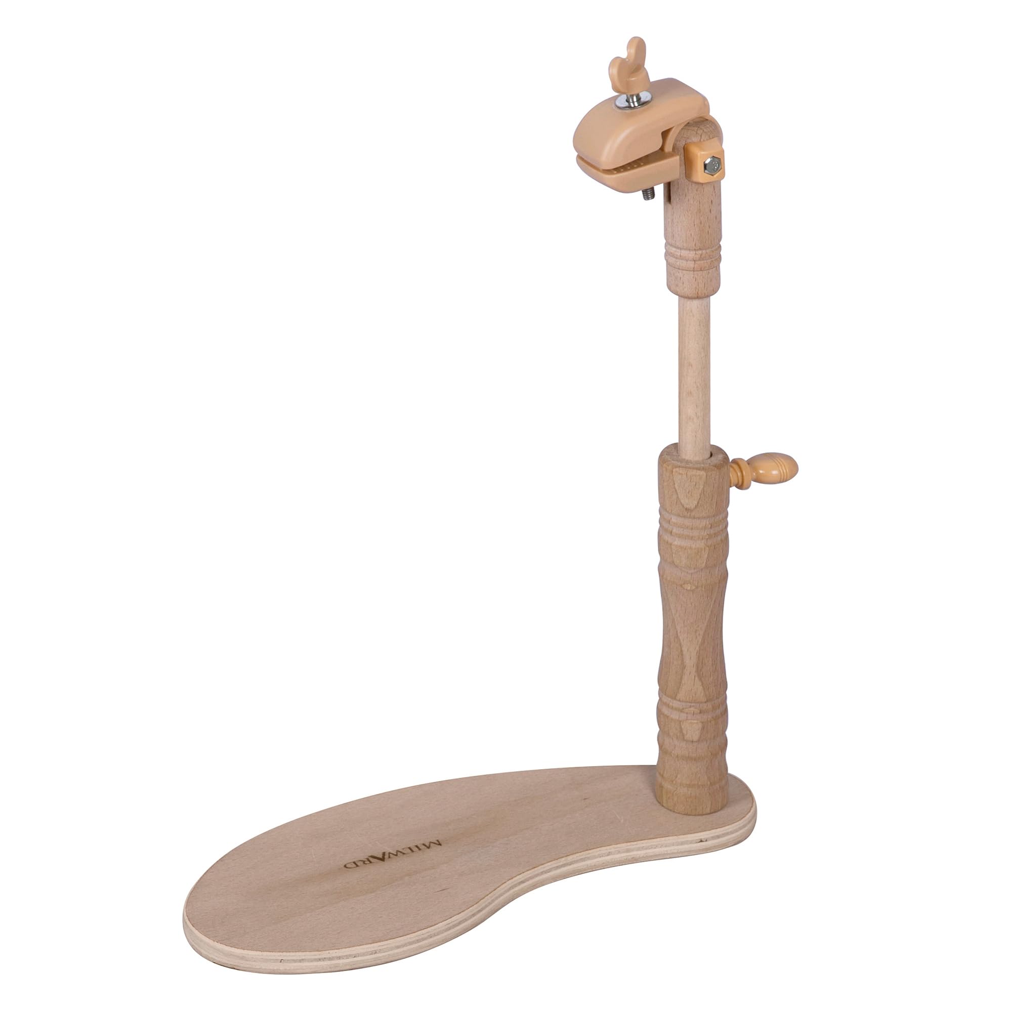 MILWARDS Hands Free Adjustable Seat Frame, Lap Stand, Rotated Cross Stitch Holder, Beech Wood, with Versatile Clamp Attachment