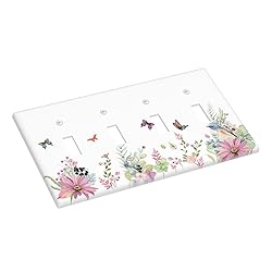 Butterfly Flower Quad Toggle Light Switch Cover