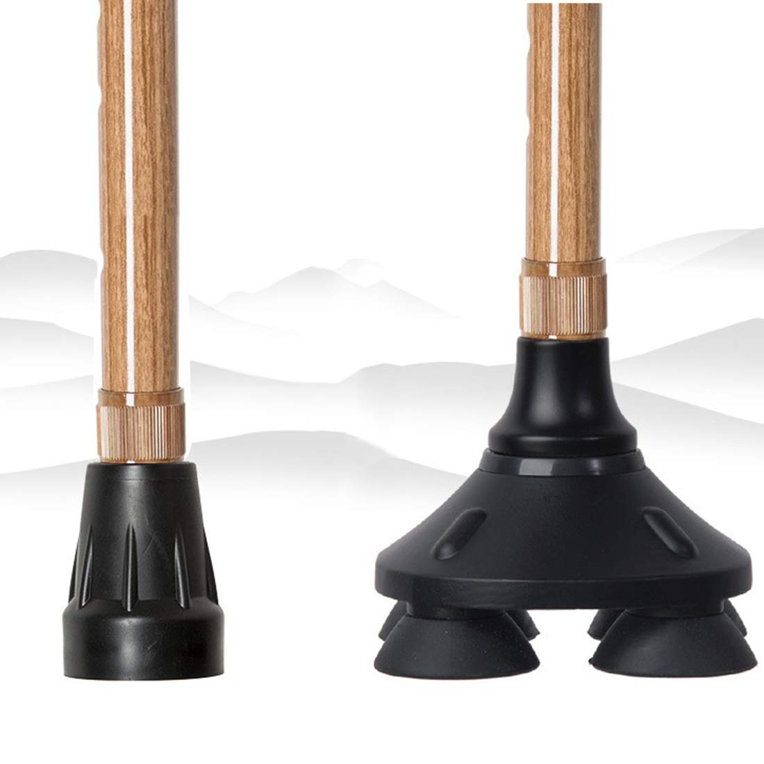 BASTONE DA PASSEGGIO ANZIANI CON LUCE LED APPOGGIO SICURO PIEGHEVOLE BASE A 4 - Foto 8