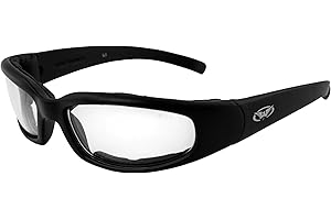Global Vision Chicago Padded Riding Glasses (Black Frame/Clear-Smoke Lens)