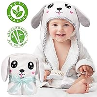 Kaome Baby Hooded Towel Organic Bamboo Baby Towel Large Size Bath Towel for Toddler, Soft and Super Absorbent Washcloth, Machine Washable Towel with Cute Ear Design for Baby Shower