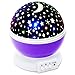 Lizber Baby Night Lighting Lamp Moon Star Projector 360 Degree Rotation - 4 LED Bulbs 9 Light Color Changing with USB Cable (Purple), Unique Gifts for Men Women Kids Best Baby Gift, Christmas Gift