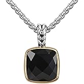 YURSHJAM Designer 11MM Cubic Zirconia Pendant Necklace for Women Trendy 18K Gold Plated Twisted Cable Wire Necklace Jewelry Gift