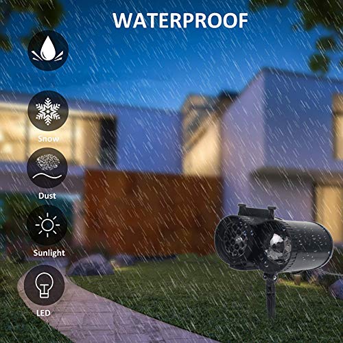 Ocean Wave Christmas Projector Lights, KOOT 2 in 1 Outdoor Waterproof Decoration Light with 12 Switchable Slides Pattern 10 Water Ripple Effect, Landscape Lights for Xmas Halloween Holiday Birthday - Thumbnail 3