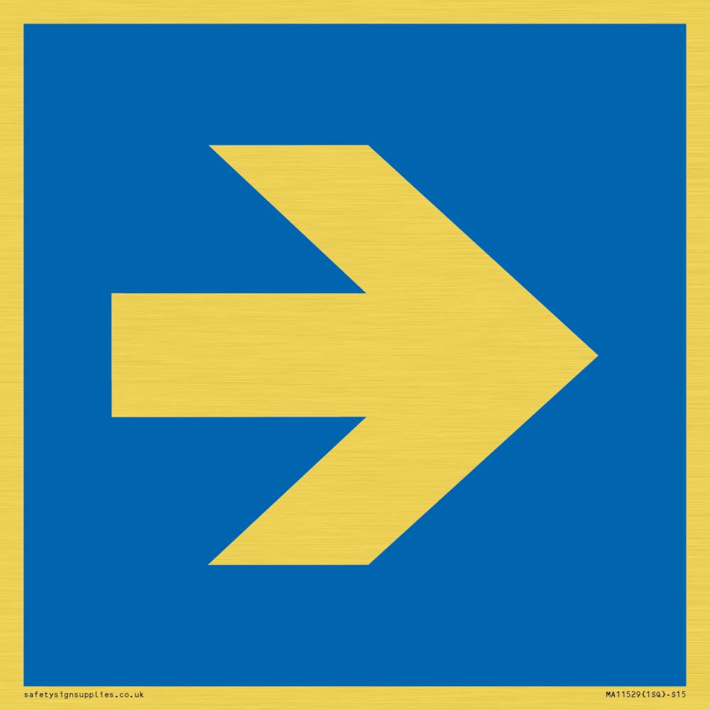Custom Mandatory: Right arrow Sign - 150x150mm - S15