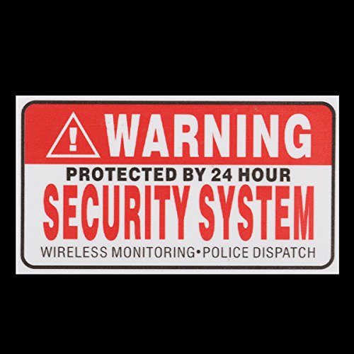 5Pcs Self-adhensive Camera CCTV Sticker Safty Signs Decal Protected by 24 Hour Security System