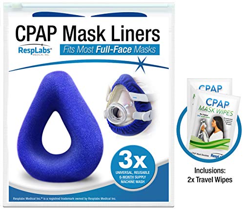 RespLabs Full Face CPAP Mask Liners - [3 Pack] Reusable, Universal, and Super Comfortable.