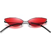 MEETSUN Retro Vintage Cat Eye Sunglasses For Women Men Narrow Small Oval Glasses Petals Shape Curved Temple Design