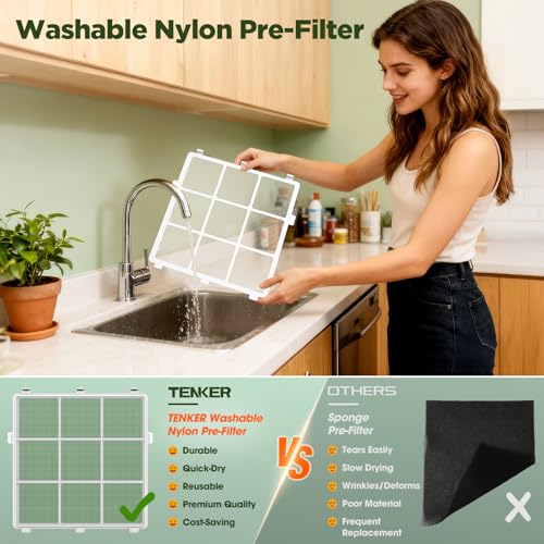 Air Purifier for Home and Bedroom up to 2180 ft², CADR 200 m³/h, TENKER HEPA Air Cleaner with PM2.5 Monitor, Auto Mode, Washable Pre-Filter & HEPA Filter for Pollen, Dust, Smoke & Pet Odours–AP2410