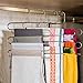 DOIOWN S-Type Stainless Steel Clothes Pants Hangers Closet Storage Organizer for Pants Jeans Scarf Hanging (14.17 x 14.96ins, Set of 3) (8-Pieces)
