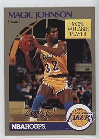 Amazon.com: Magic Johnson (Basketball Card) 1990-91 NBA Hoops 100 Superstars - Base #48 ...